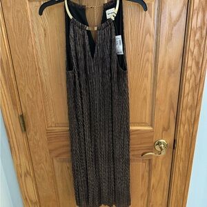 dressbarn Black and Gold Midi Dress